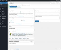 Page screenshot: Dashboard ‹ Test site — WordPress