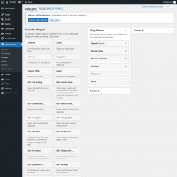 Page screenshot: Widgets ‹ Test site — WordPress
