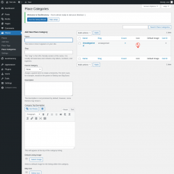 Page screenshot: Places → Place Categories