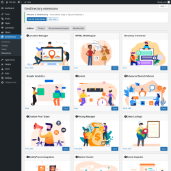 Page screenshot: GeoDirectory → Extensions