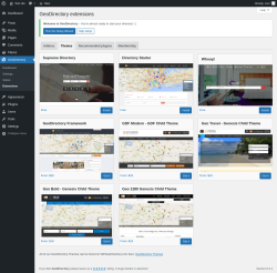 Page screenshot: GeoDirectory → Extensions → Themes