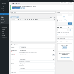 Page screenshot: Places → Add New