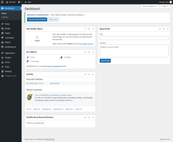 Page screenshot: Dashboard ‹ Test site — WordPress