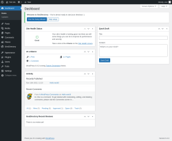 Page screenshot: Dashboard ‹ Test site — WordPress