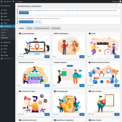 Page screenshot: GeoDirectory → Extensions