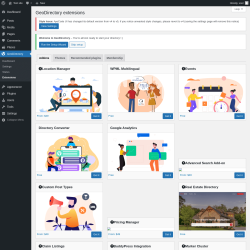 Page screenshot: GeoDirectory → Extensions