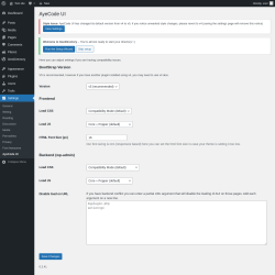 Page screenshot: Settings → AyeCode UI