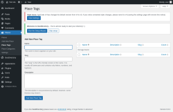 Page screenshot: Places → Place Tags