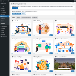 Page screenshot: GeoDirectory → Extensions