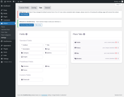 Page screenshot: Places → Settings → Tabs