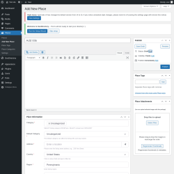 Page screenshot: Places → Add New Place