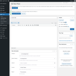 Page screenshot: Places → Add New Place