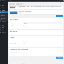 Page screenshot: Places → Settings → General