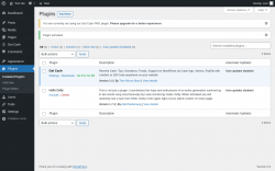 Page screenshot: Plugins ‹ Test site — WordPress
