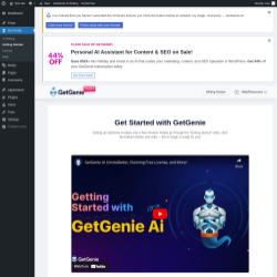 Page screenshot: Get Genie &lsaquo; Test site &mdash; WordPress