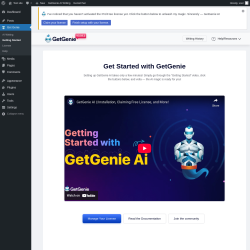 Page screenshot: Get Genie &lsaquo; Test site &mdash; WordPress