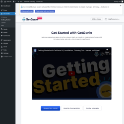Page screenshot: Get Genie &lsaquo; Test site &mdash; WordPress