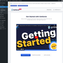 Page screenshot: Get Genie &lsaquo; Test site &mdash; WordPress