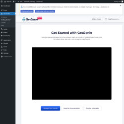 Page screenshot: Get Genie &lsaquo; Test site &mdash; WordPress