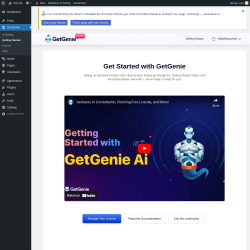 Page screenshot: Get Genie &lsaquo; Test site &mdash; WordPress