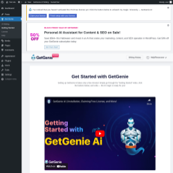 Page screenshot: Get Genie &lsaquo; Test site &mdash; WordPress
