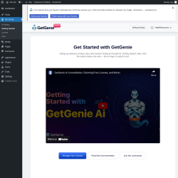 Page screenshot: Get Genie &lsaquo; Test site &mdash; WordPress