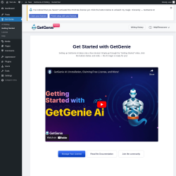 Page screenshot: Get Genie &lsaquo; Test site &mdash; WordPress