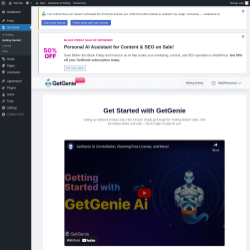Page screenshot: Get Genie &lsaquo; Test site &mdash; WordPress