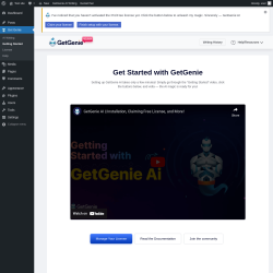 Page screenshot: Get Genie &lsaquo; Test site &mdash; WordPress