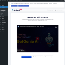 Page screenshot: Get Genie &lsaquo; Test site &mdash; WordPress
