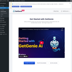 Page screenshot: Get Genie &lsaquo; Test site &mdash; WordPress