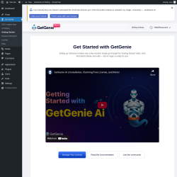 Page screenshot: Get Genie &lsaquo; Test site &mdash; WordPress