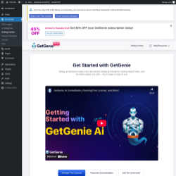 Page screenshot: Get Genie &lsaquo; Test site &mdash; WordPress