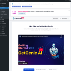 Page screenshot: Get Genie &lsaquo; Test site &mdash; WordPress