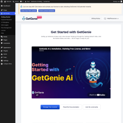 Page screenshot: Get Genie &lsaquo; Test site &mdash; WordPress