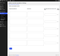 Page screenshot: Plugins  &rarr; Gettext override translations