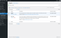 Page screenshot: Plugins &lsaquo; Test site &mdash; WordPress
