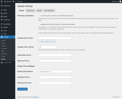 Page screenshot: Settings → Getwid