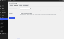 Page screenshot: Settings &rarr; Getwid &rarr; 
						Appearance					