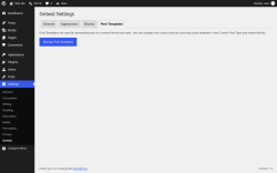 Page screenshot: Settings &rarr; Getwid &rarr; 
						Post Templates					