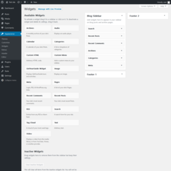 Page screenshot: Widgets ‹ Test site — WordPress