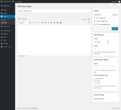 Page screenshot: Add New Page ‹ Test site — WordPress