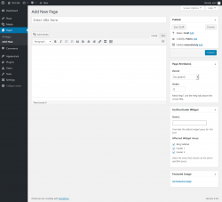 Page screenshot: Add New Page ‹ Test site — WordPress