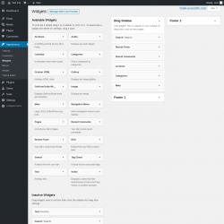 Page screenshot: Widgets ‹ Test site — WordPress