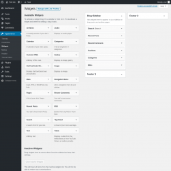 Page screenshot: Widgets ‹ Test site — WordPress
