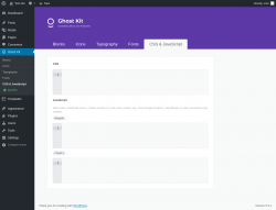 Page screenshot: Ghost Kit → CSS & JavaScript