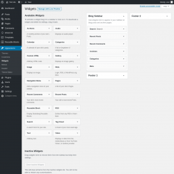 Page screenshot: Widgets ‹ Test site — WordPress