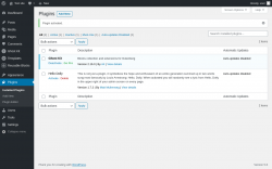 Page screenshot: Plugins ‹ Test site — WordPress