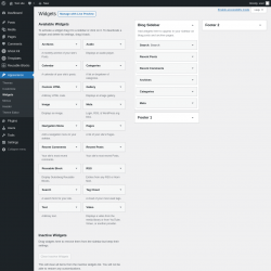 Page screenshot: Widgets ‹ Test site — WordPress