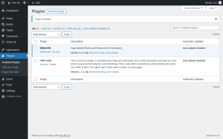 Page screenshot: Plugins ‹ Test site — WordPress